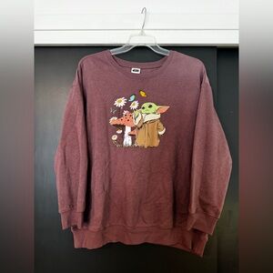 Torrid Star Wars Baby Yoda Mauve Sweatshirt